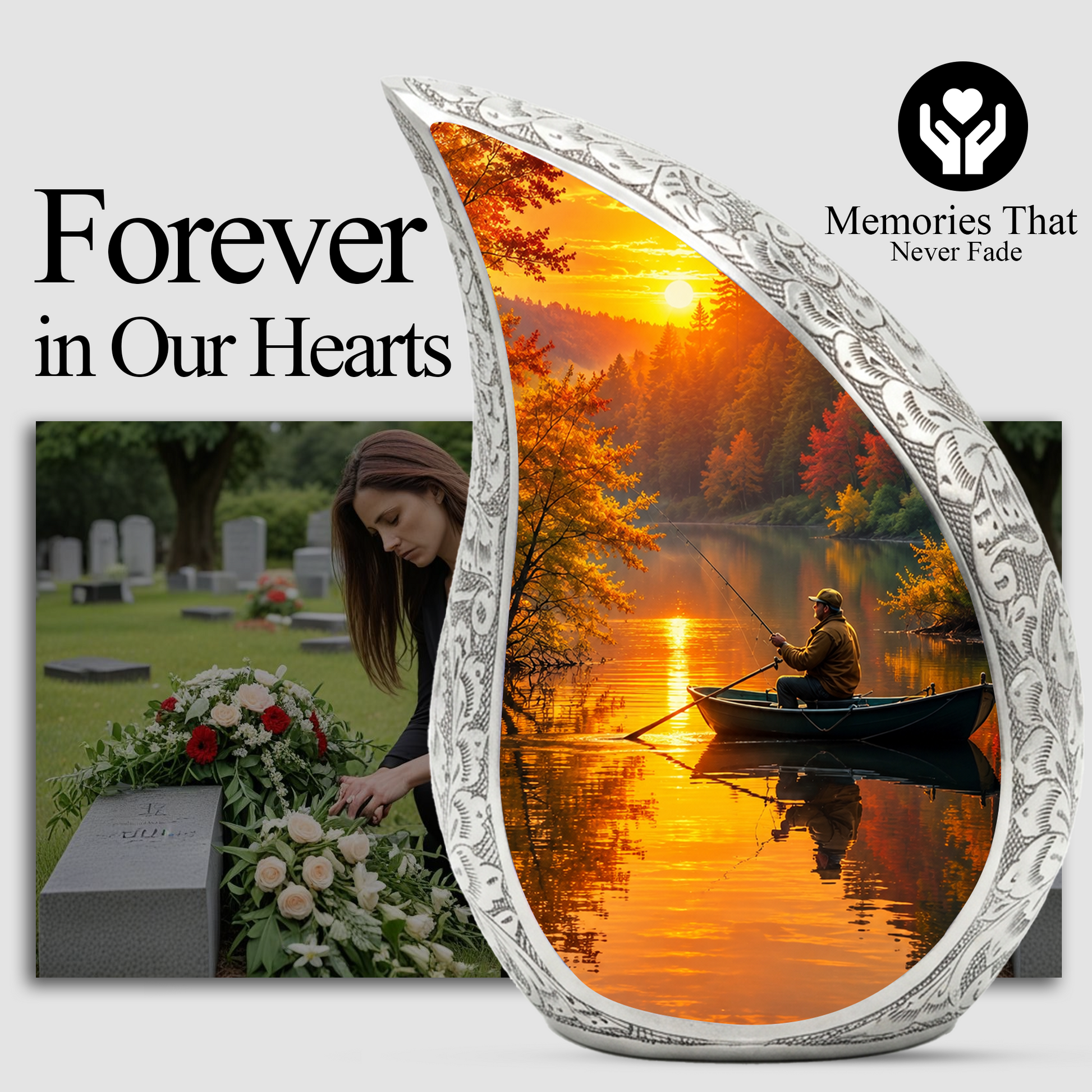 Fishing Urn for Human Ashes | Adult Cremation Urn for Dad, Mom & Loved Ones