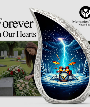Drum Set Adult Urn for Human Ashes – Premium Drum Set Cremation Urn