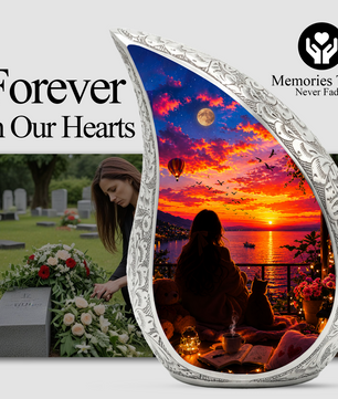 Sunset Memorial Urn for Mom-Cremation Urn for Women|Keepsake Memorial Urn