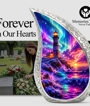 Ocean Wave Cremation Urn for Adult Ashes | Beautiful Ocean Theme Urn for Mom, Women & Human Ashes