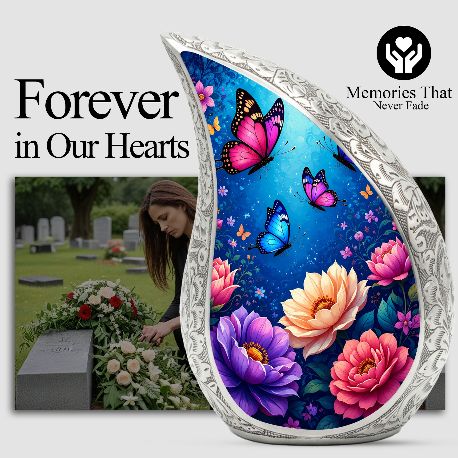 Beautiful Butterfly Cremation Urn for Adult Ashes
