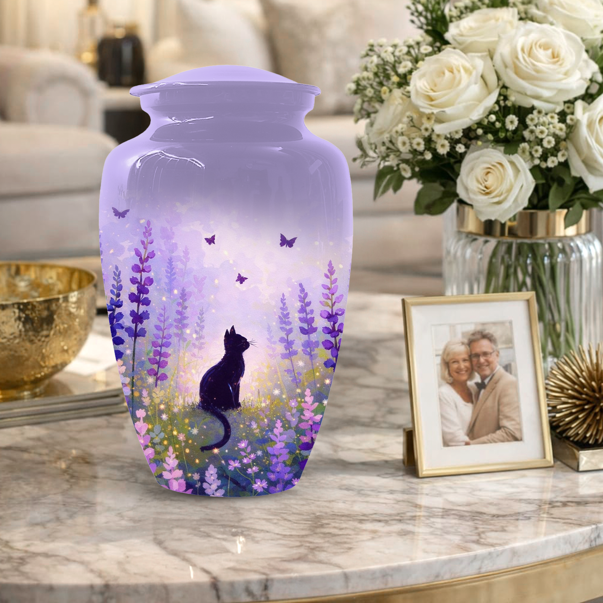 Cat Urn for Mom | Beautiful Cat Cremation  Large Urn for Mother|Funeral Urn for Human Ashes