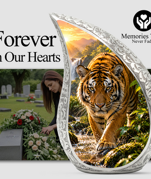 Tiger Cremation Urn for Dad -  Bengal Tiger Memorial Urn for Ashes