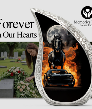 Muscle Car Cremation Urn for Dad – Personalized Urn for Father | Horse Memorial Adult Cremation Urn for Men
