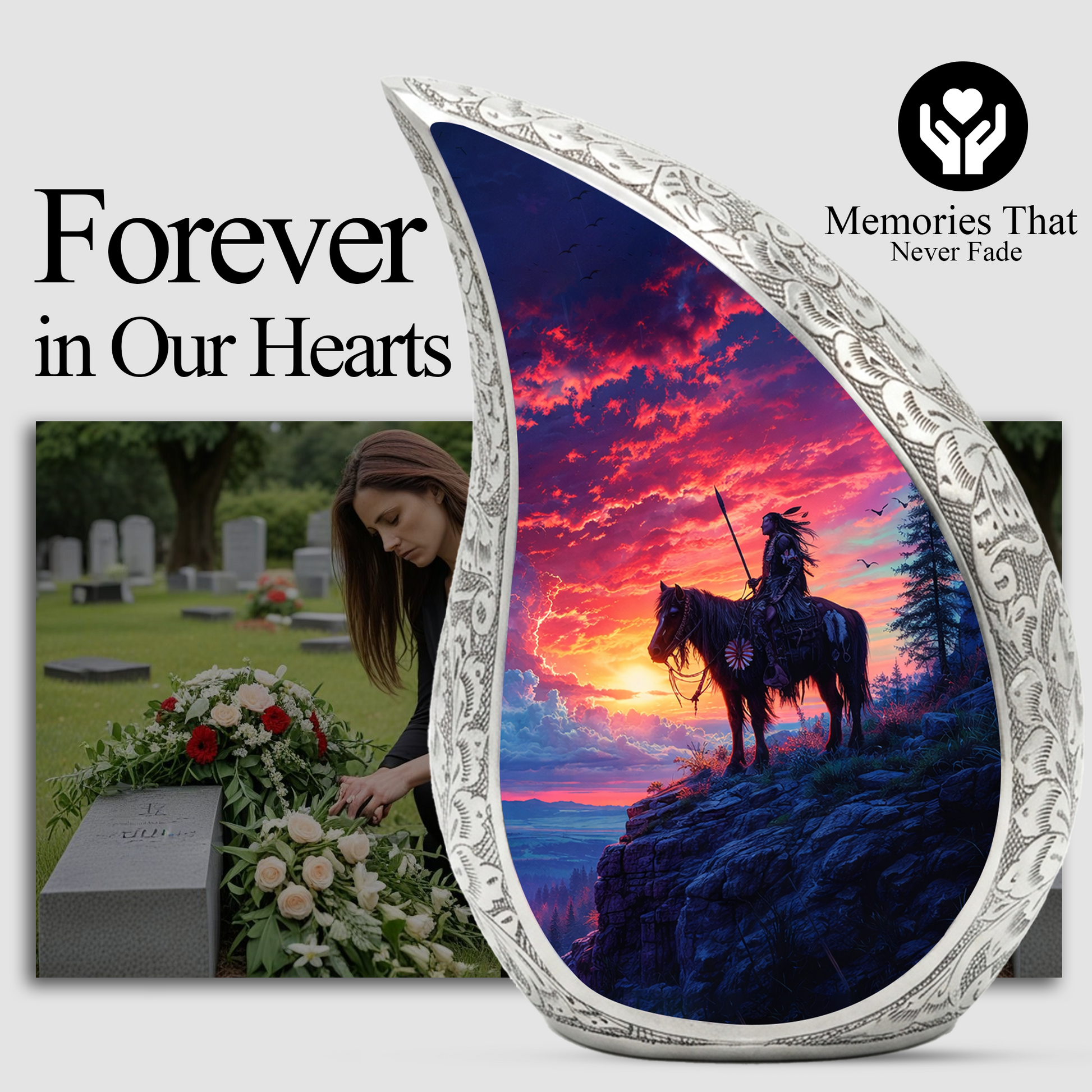 Native American Adult Urn for Human Ashes – Premium Native American Cremation Urn |
