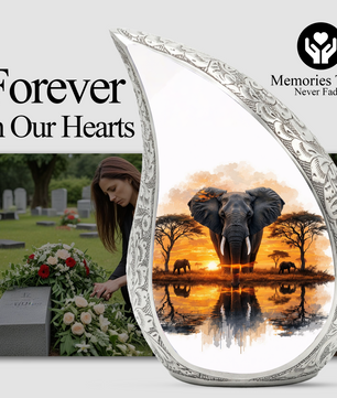 Personalized Urn for Dad, Elephant Memorial Adult Cremation Urn