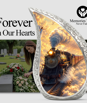 Steam Train Urn for Adult Ashes | Adult Cremation Urn | Memorial Urn for Human Ashes
