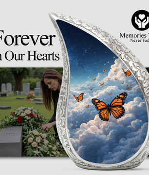 Butterfly Heaven Adult Urn for Human Ashes – Premium Butterfly Heaven Cremation Urn