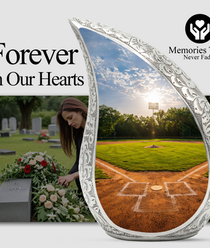 Baseball Field Urn for Dad, Adult Cremation Urn for Human Ashes