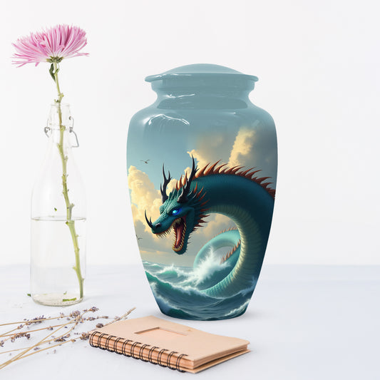 Ocean Dragon Urn for Adult Ashes – Fantasy Sea Dragon Cremation Urn | Memorial Urn