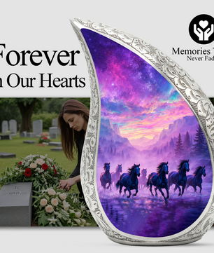 Running Horses Adult Urn for Human Ashes – Premium Horses Cremation Urn