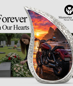 Motorcycle Urn for Dad, Biker Cremation Urn for Ashes,Keepsake Urn for Dad