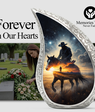 Cowboy Urn for Dad – Premium Western Cremation Urn for Human Ashes