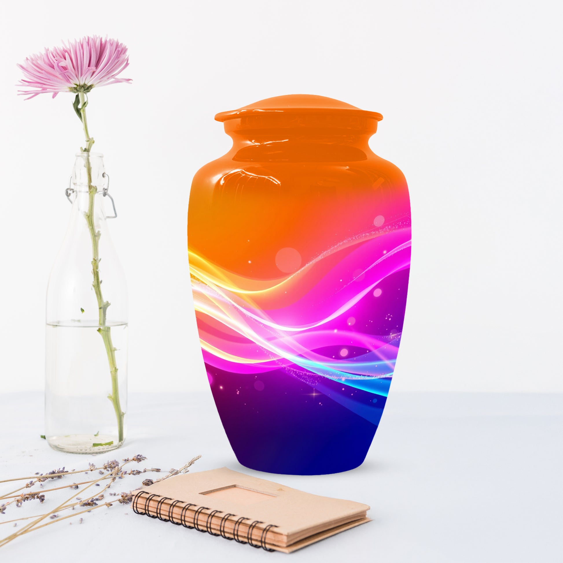 Modern Abstract Cremation Urn for Ashes – Colorful Adult Funeral Urns