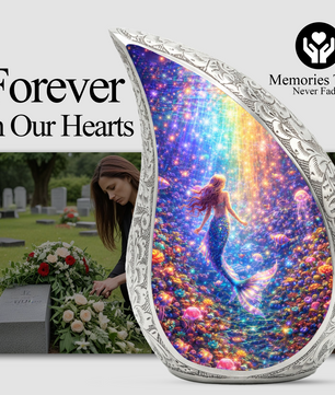 Mermaid Ocean Urn for Mom – Premium Mermaid Ocean Cremation Urn for Human Ashes