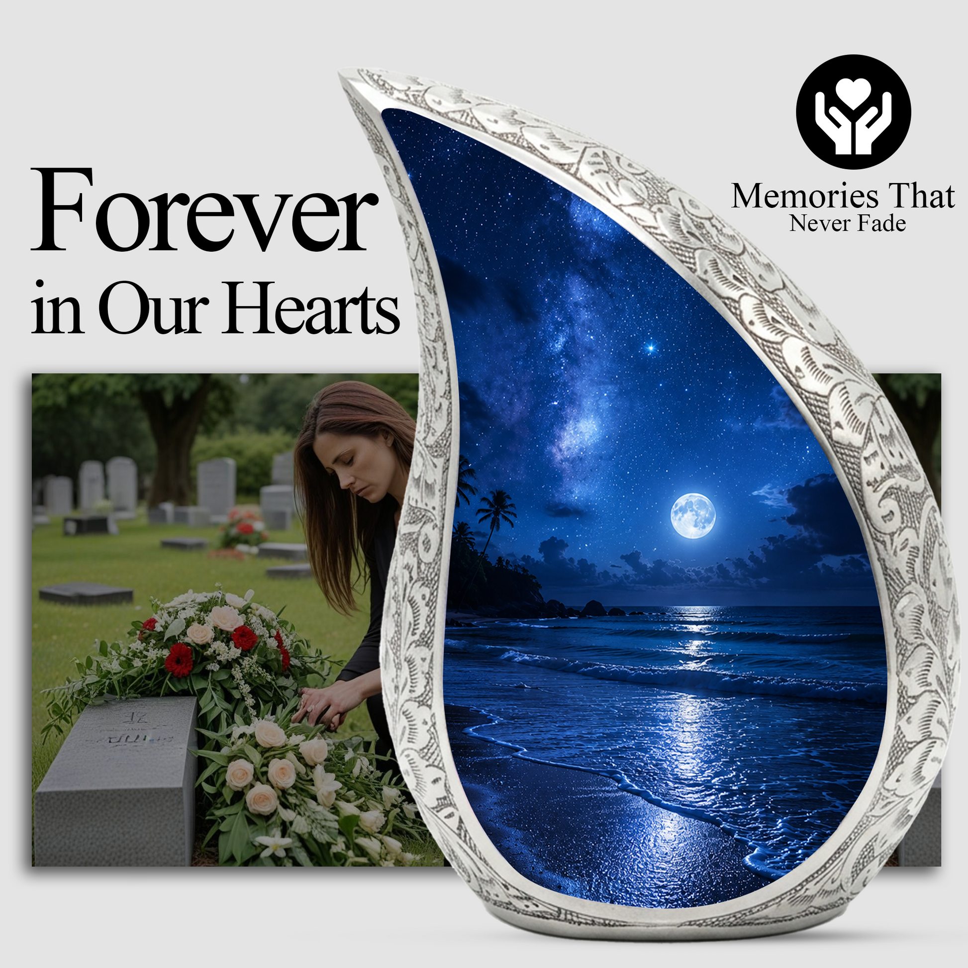 Ocean Beach Urn for Human Ashes | Beach Urns, Ocean Wave Cremation Urn