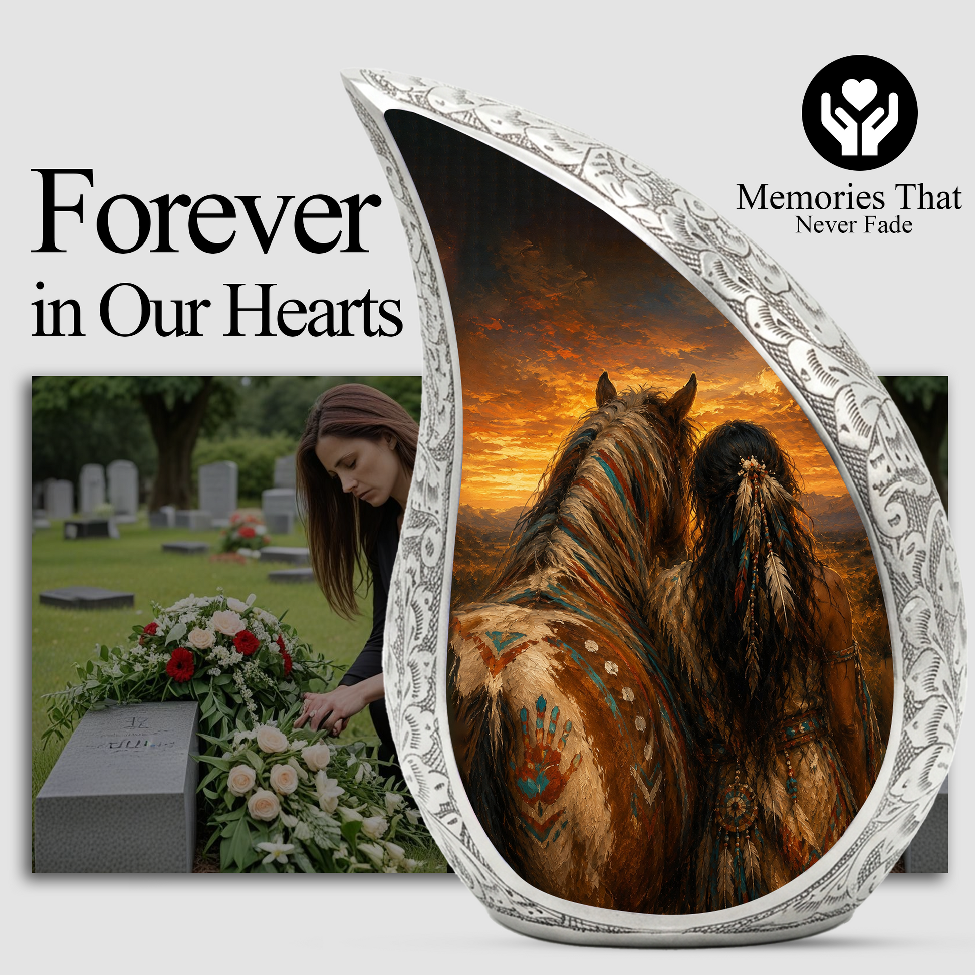 Native American Urn for Human Ashes – Beautiful Memorial Urn for Mom, Women & Female Loved Ones