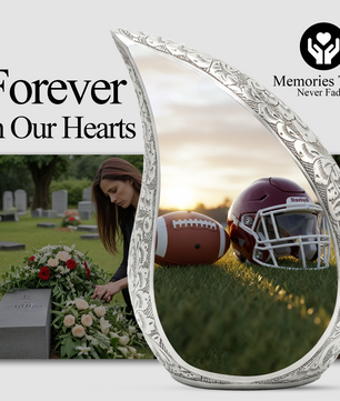 Football Urn for Dad | Adult Cremation Urn | Personalized Memorial Urn for Father, Men & Loved Ones