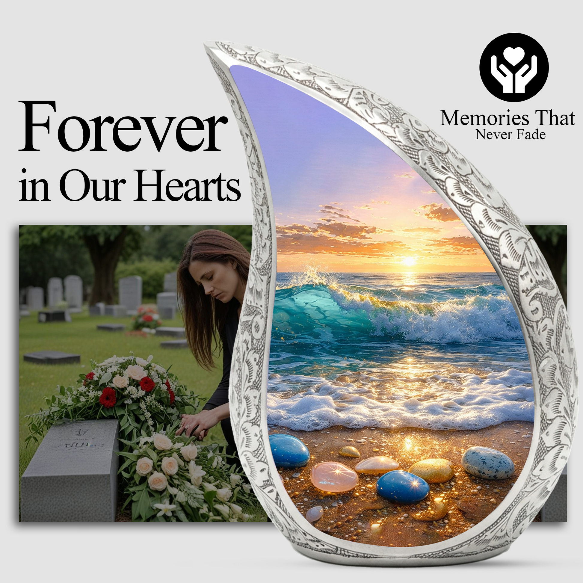 Ocean Adult Urn for Human Ashes – Premium Ocean Cremation Urn