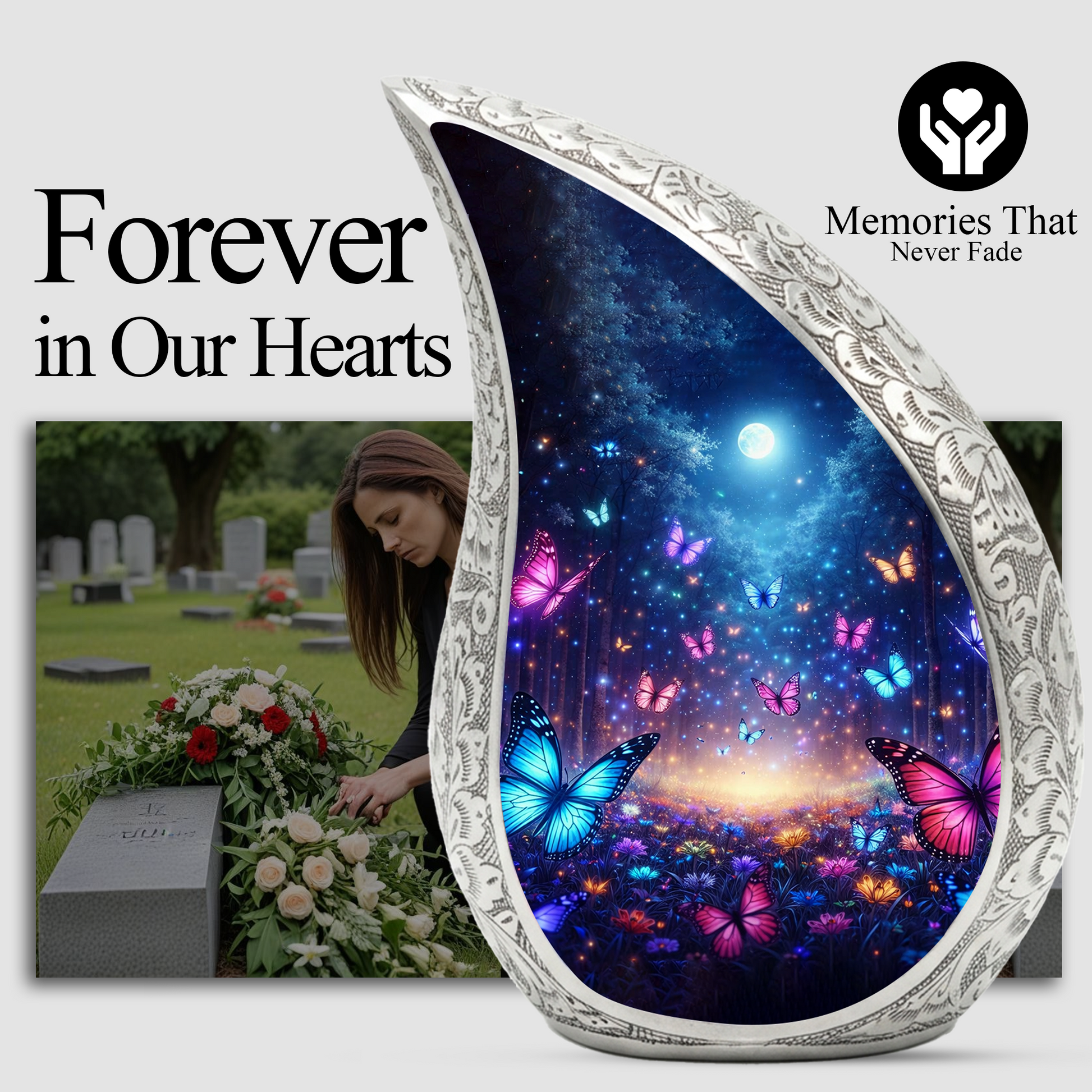Personalized Butterfly Urn for Mom – Butterfly Urn for Ashes | Beautiful Cremation Urn for Women & Memorial Keepsake