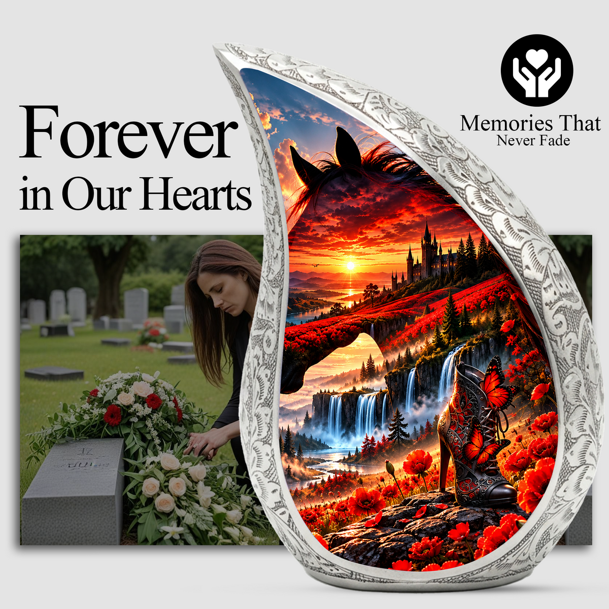 Horse Cremation Urn for Ashes, Horse Memorial Urn, Equestrian Adult Urn, Horse Lover Cremation Urn