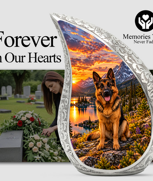 German Shepherd Cremation Urn for Ashes, Dog Memorial Urn, German Shepherd Adult Urn