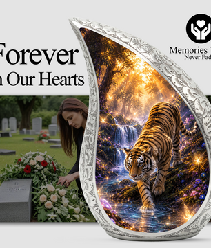 Tiger Adult Urn for Ashes | Premium Adult Cremation Urn for Human Ashes Memorial