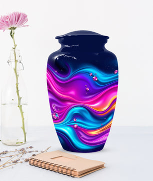 Abstract Wave Urn for Dad – Custom Keepsake Cremation Urn for Ashes