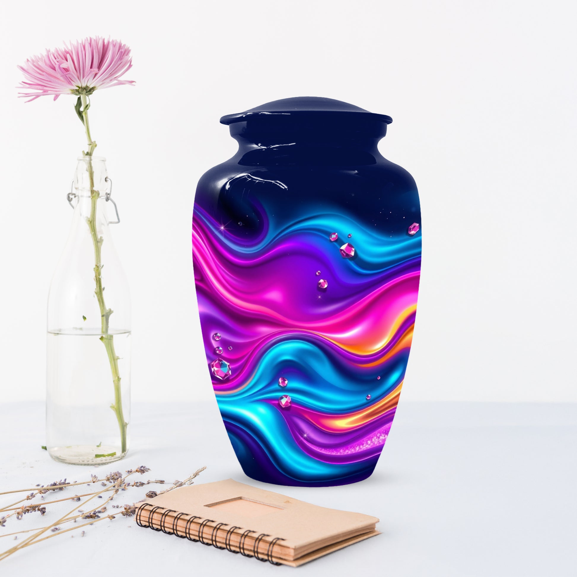 Abstract Wave Urn for Dad – Custom Keepsake Cremation Urn for Ashes