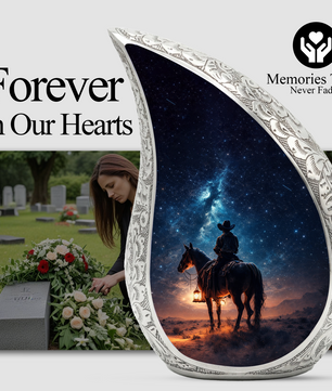 Cowboy with Stars Night Sky Cremation Urn for Adult Ashes