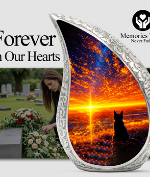 Cat Memorial Urn for Mom – Personalized Cat Cremation Urn for Ashes | Beautiful Pet Memorial Keepsake Urn