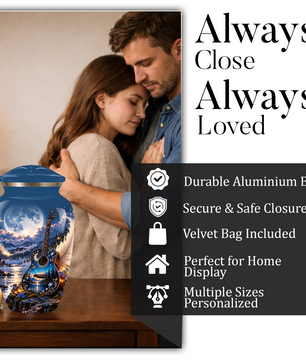 Personalized Guitar Cremation Urn for Ashes, Musical Tribute Urn for Human Ashes