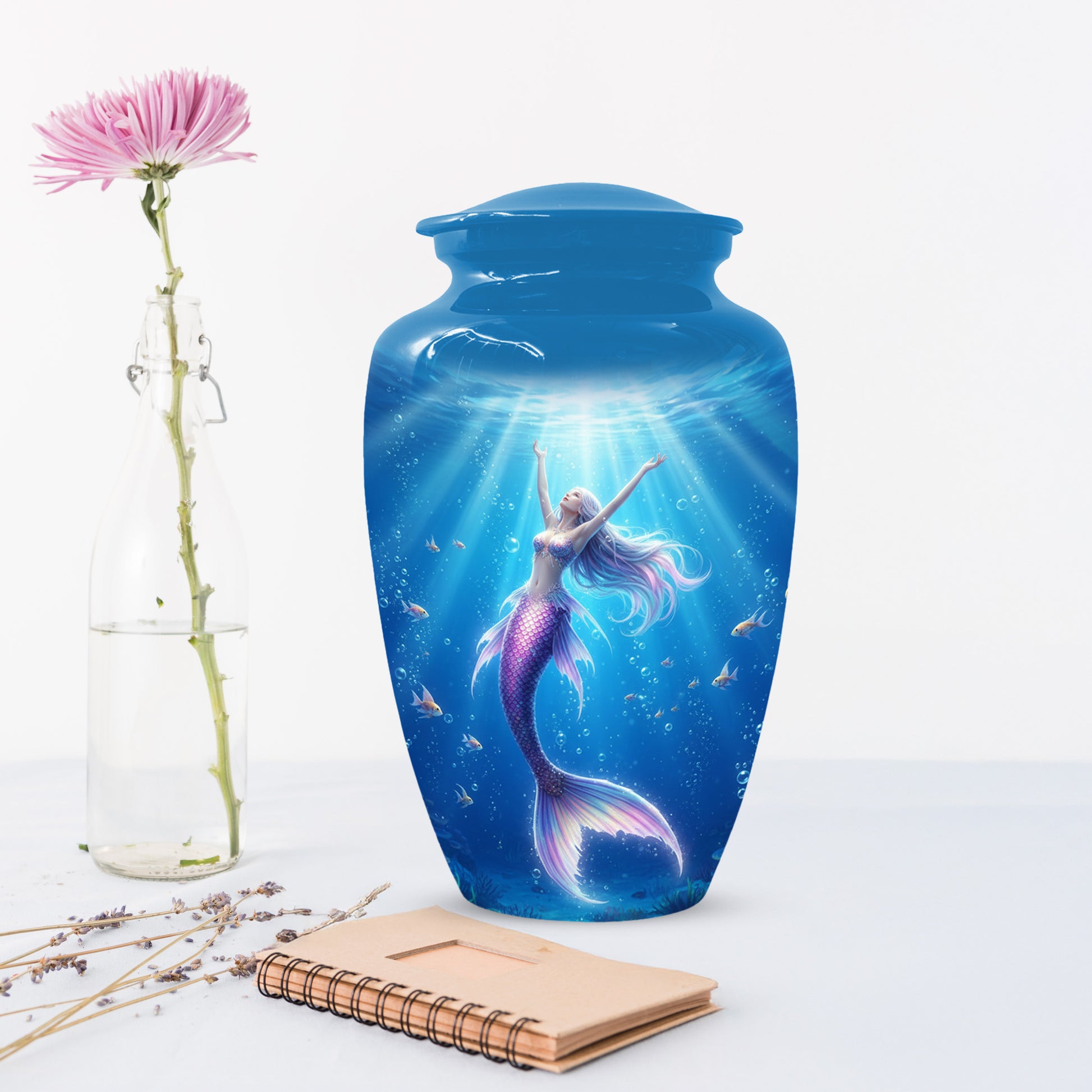 Ocean Mermaid Urn for Mom – Personalized  Memorial Urns for Female