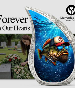 Gone Fishing Urn, Fish Cremation Urn for Ashes, Personalized Memorial Urn for Dad