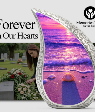 Tilt Pink Beach Ocean Cremation Urn for Adult Ashes