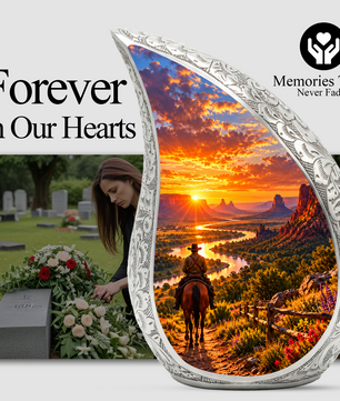Cowboy Horse Cremation Urn for Ashes, Western Memorial Urn, Cowboy Adult Urn, Horse Lover Urn
