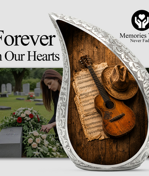 Guitar Urn for Human Ashes | Rock Music Adult Cremation Urn | Guitar Memorial Urn for Adult Ashes