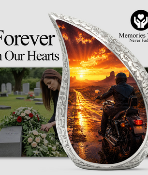Motorcycle Urn for Dad Ashes | Motorcycle Cremation Urn for Men, Adult Male Memorial Urn