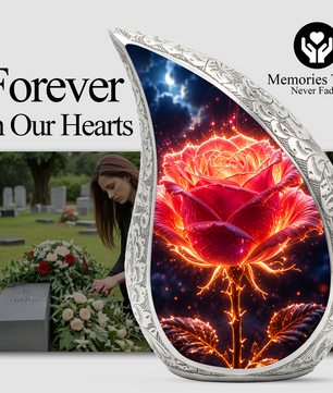 Beautiful Rose Urn for Mom & Women – Cremation Urn for Human Ashes, Keepsake Memorial Urn for Mother