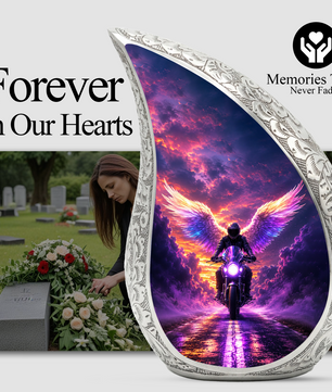 Motorcycle Wing Urn for Dad Ashes | Angel Wings Motorcycle Cremation Urn for Men