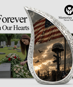 Military Urn for Human Ashes | Adult Military Cremation Urn & Patriotic Memorial Urn