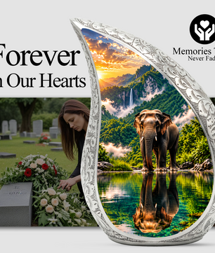Elephant Cremation Urn for Dad - Wildlife Memorial Keepsake for Ashes
