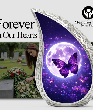 Purple Butterfly Adult Urn for Human Ashes – Premium Purple Butterfly Cremation Urn