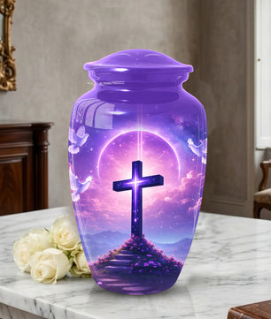 Cross Christian Memorial Urn - Keepsake Cremation Large  Urn