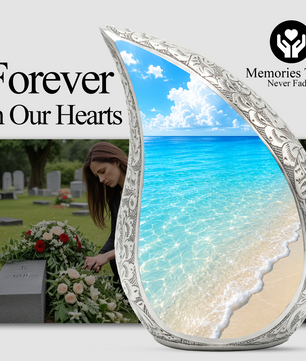 Ocean Beach Cremation Urn – Elegant Memorial Urn for Mom, Dad, Women & Men