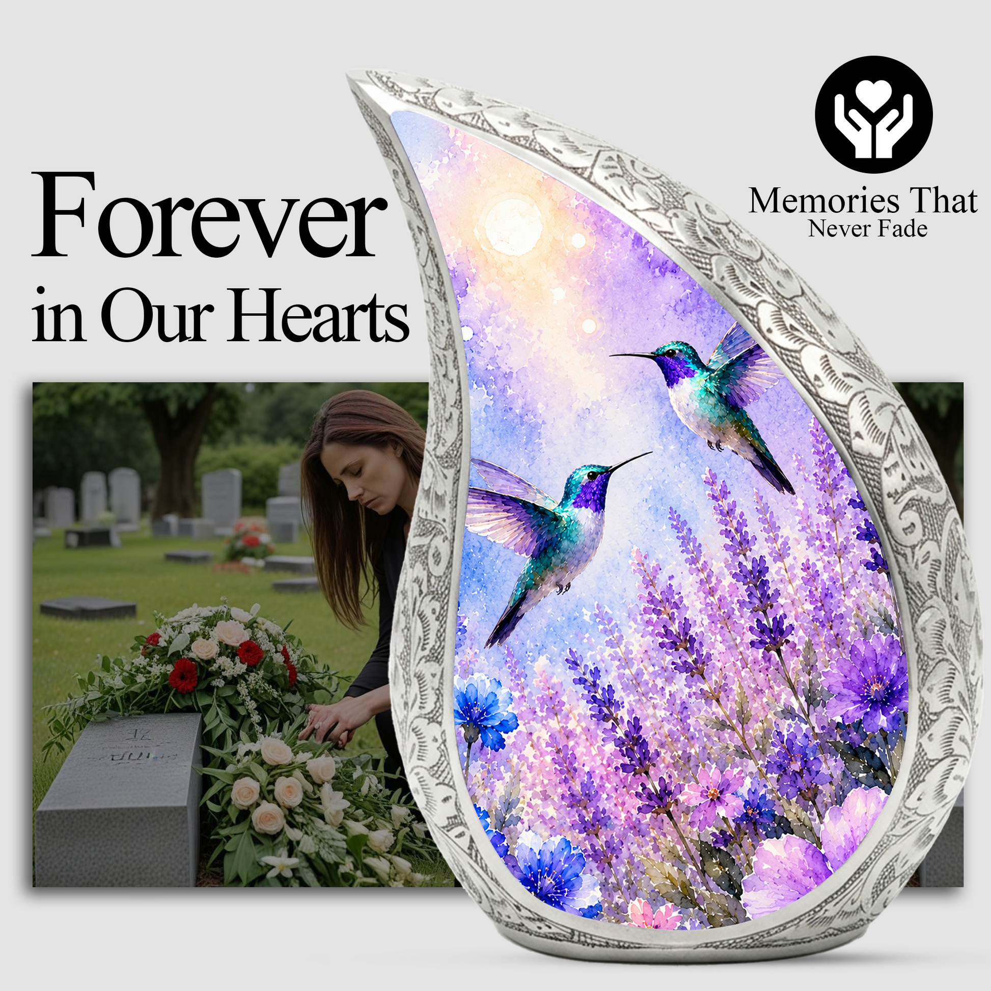 Hummingbird Urn for Adult Ashes | Beautiful Hummingbird Adult Cremation Urn