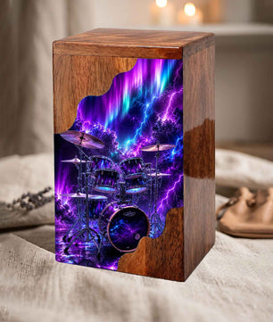 Drummer Wooden Cremation Urn – Aurora Memorial Urn