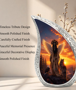 Native Wolf Cremation Urn for Mom – Beautiful Adult Female Memorial Urn for Human Ashes