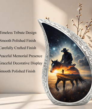 Cowboy Urn for Dad – Premium Western Cremation Urn for Human Ashes