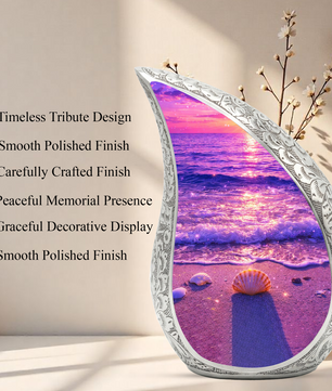 Tilt Pink Beach Ocean Cremation Urn for Adult Ashes